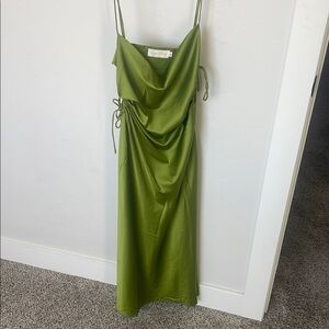 Green Satin Dress